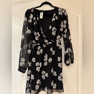 Black and white floral dress